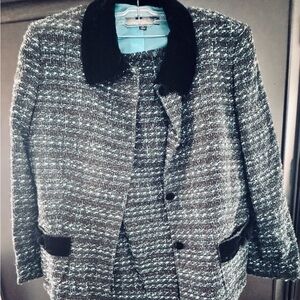 Nipon Boutique Black and Gray Tweed Blazer